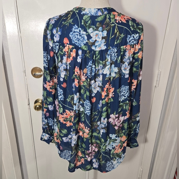 H&M Floral Long Sleeve Blouse Button Up Sz 2 - Picture 7 of 9